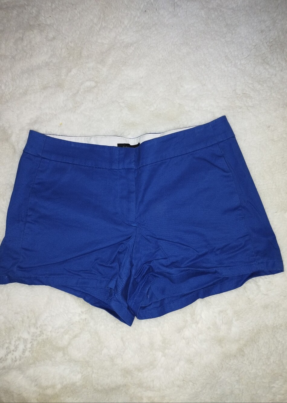 Zara Cobalt Blue High-Waist Tailored Shorts